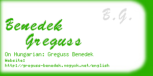 benedek greguss business card